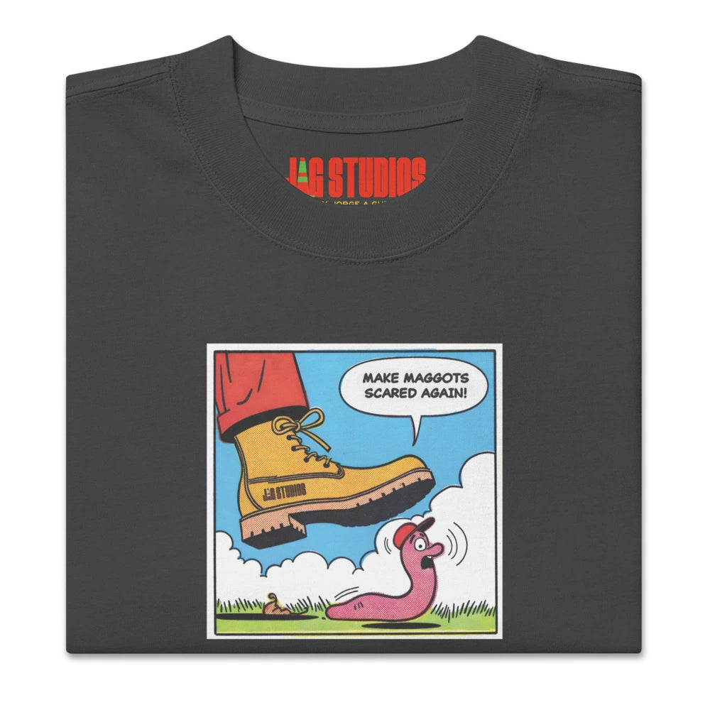 "Maggots" Oversized Faded T-Shirt