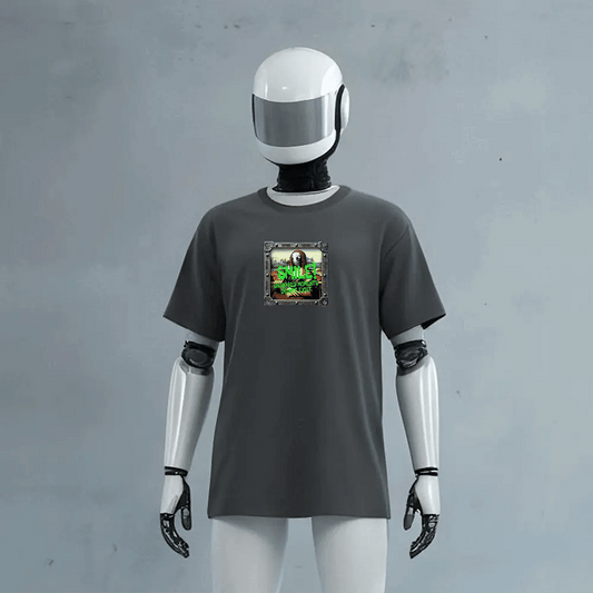 "Robo Lisa" Oversized Faded T-Shirt