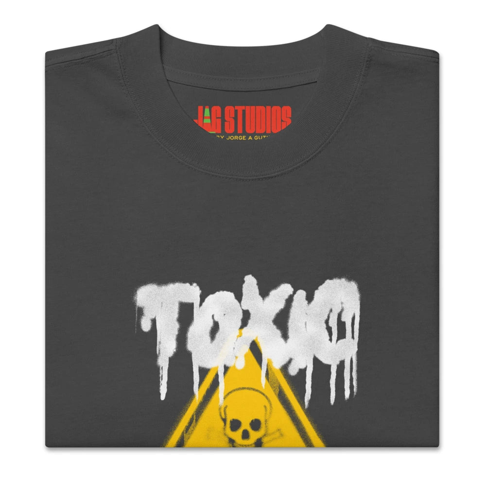 "Toxic Society" Oversized Faded T-Shirt