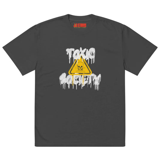 "Toxic Society" Oversized Faded T-Shirt